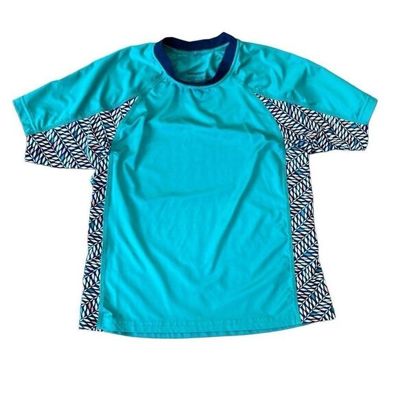 Patagonia girls green rash guard size L(12) - Picture 1 of 8